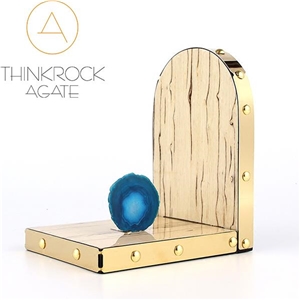 Luxury Gemstone Wrap Solid Blue Agate Rock Bookend