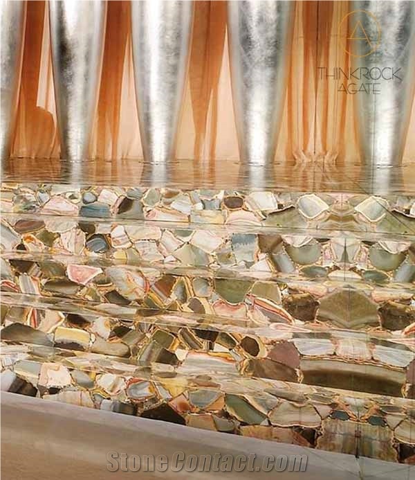 Multicolor Semiprecious Slab Gemstone Panels Slabs
