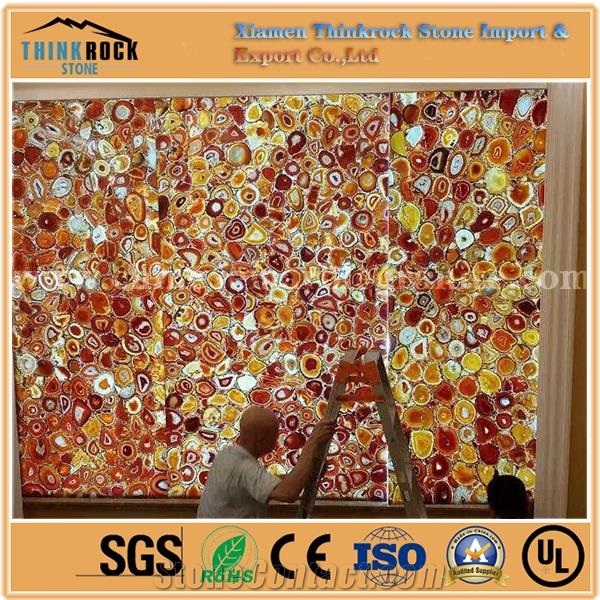 Natural Colorful Agate Stone Tiles Slabs