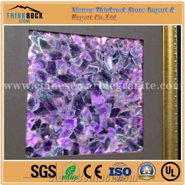 Natural Purple Fluorite Stone Tiles Slabs