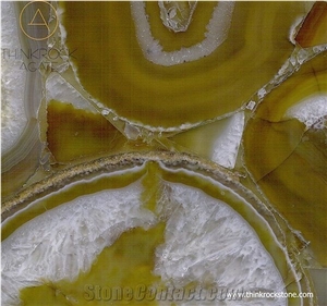Natural Semiprecious Stone Yellow Agate Tiles