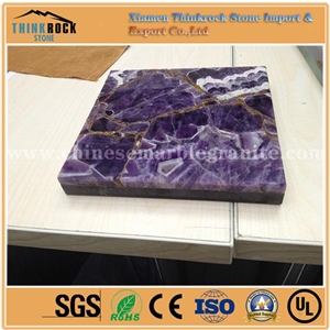 Natural Stone Purple Amethyst Agate Tiles Slabs