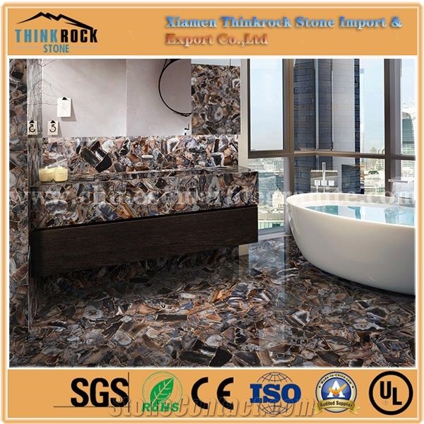 Nature China Grey Agate Stone Tiles Slabs