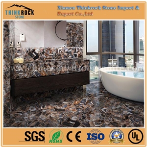 Nature China Grey Agate Stone Tiles Slabs
