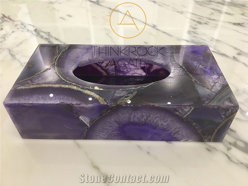 Purple Agate Tissue Tray