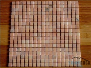 Red Marble Mosaic Mini Brick Pattern, Indoor Decor