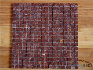 Red Marble Mosaic Mini Brick Pattern, Indoor Decor