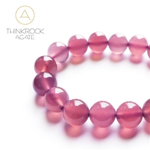 Semi Precious Stone, Pink Agate Bead Bracelet