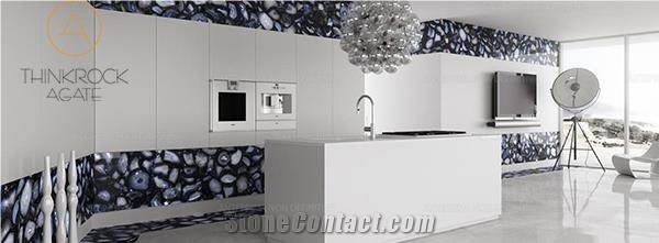 Semiprecious Black Agate Stone, Indoor Decoration