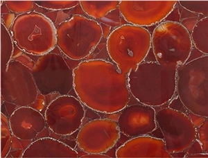 Semiprecious Red Agate Stone Tiles Slabs