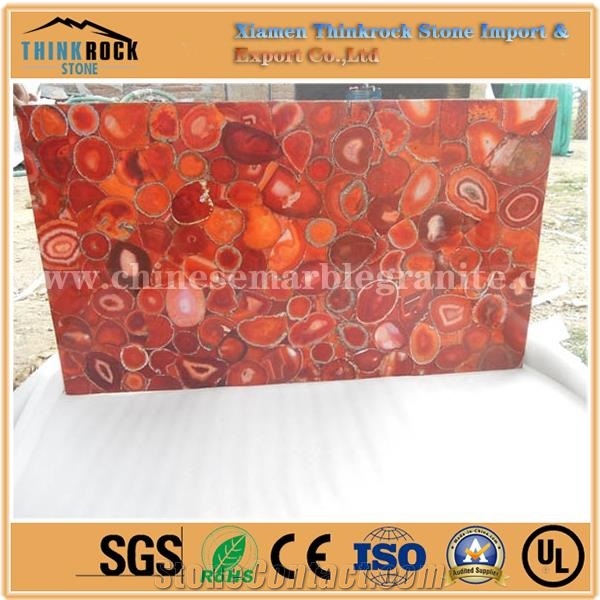 Semiprecious Red Agate Stone Tiles Slabs