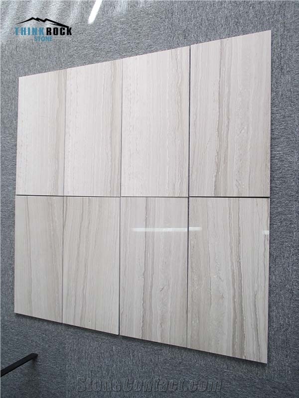 Teakwood White Marble Tiles,Wood Grain Vein Marble