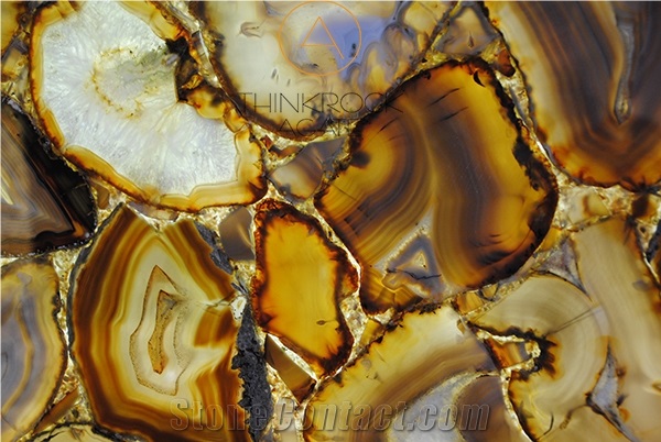 Yellow Agate Slab Semiprecious Stone Gemstone Slab