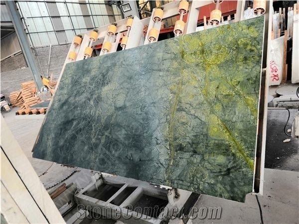Forest Green Peacock Marble Slab Cut-To-Size Magic