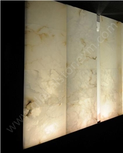 Iran White Cream Alabaster Slab Tile Cut-To-Size