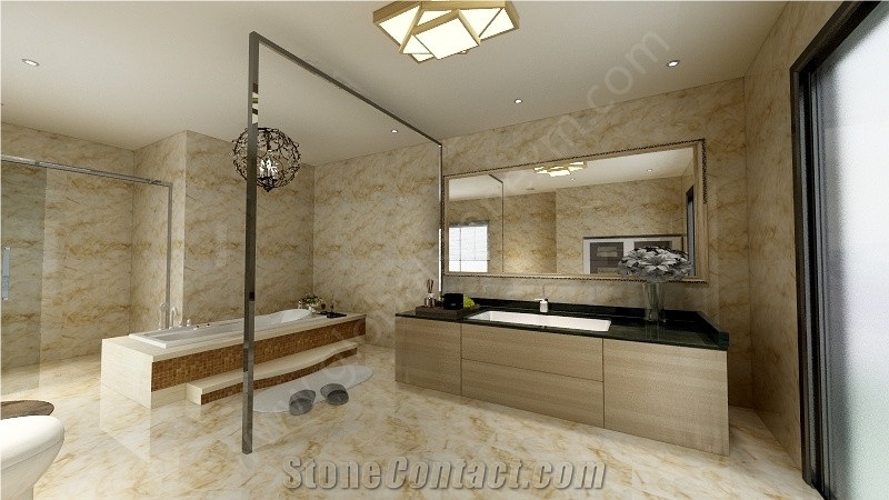 New Amber Beige Onyx Bathroom Walling