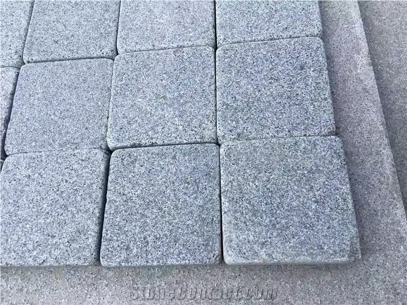 China Gray Granite G654 Paving Tiles Cobble Pavers