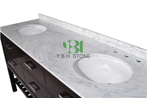 Carrara White Marble Vanity Top, Bathroom Tops