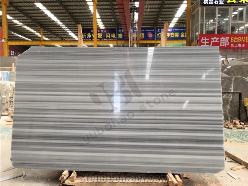 White Straight Wooden Veins Marble for Walling
