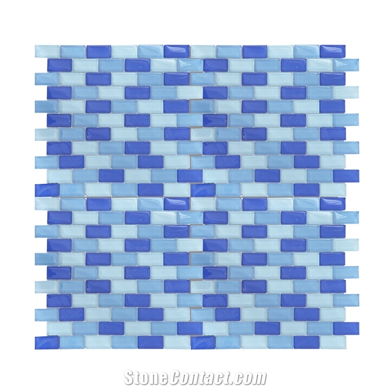 Decorative Mixed Ocean Blue Glass Mosaic