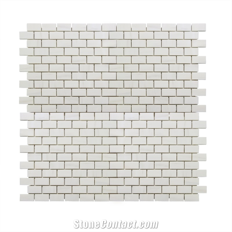 Dolomiti White Marble 305*305cm Brick Mosaic