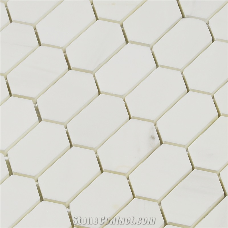 Dolomiti White Marble for Wall Hexagon Mosaic