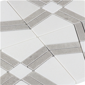 Mixed Colour Light White and Brown Grey Mosaic