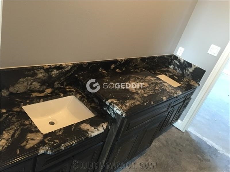 Black Cosmic Granite Bathroom Countertop
