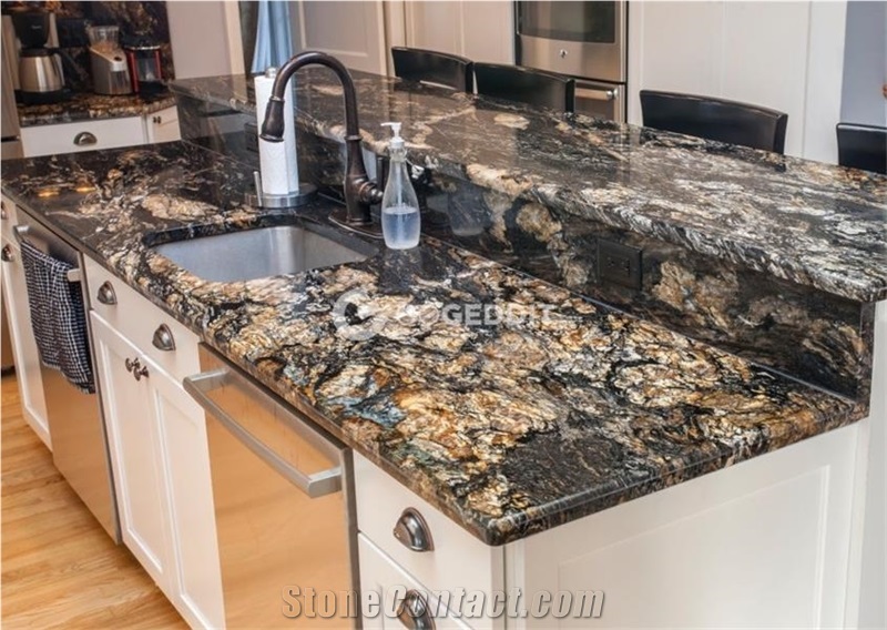 Black Cosmic Granite Kitchen Countertop from China