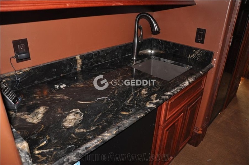 Black Fusion Granite Bathroom Countertop