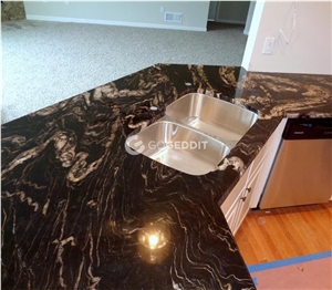 Black Fusion Granite Kitchen Countertop