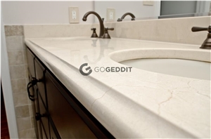 Crema Marfil Marble Bathroom Countertop