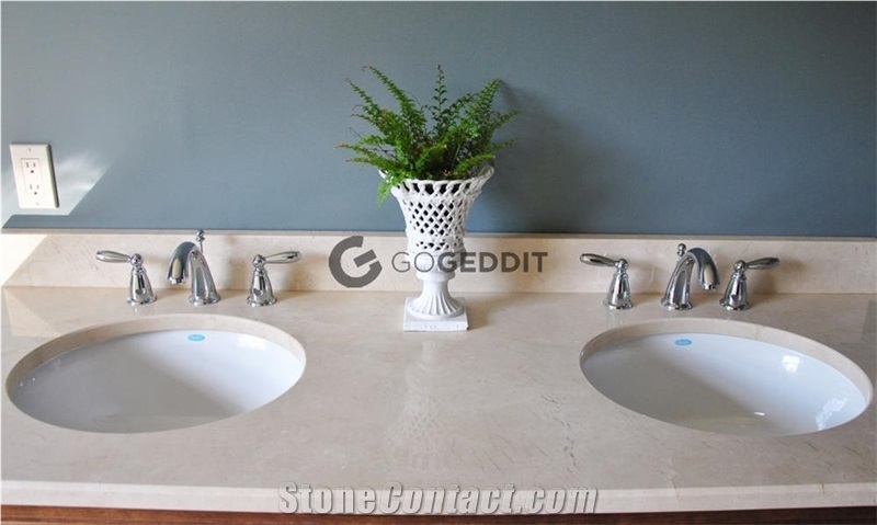 Crema Marfil Marble Bathroom Double Vanity Top