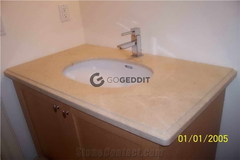 Crema Marfil Marble Bathroom Single Vanity Top