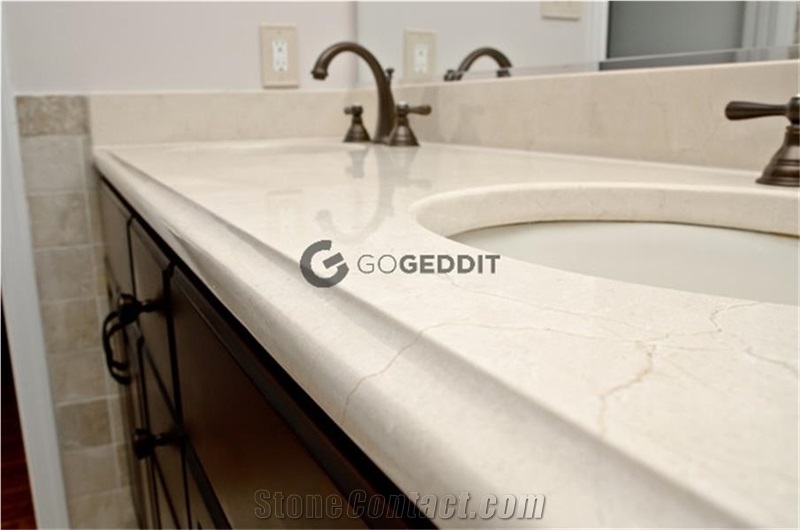 Crema Marfil Marble Bathroom Single Vanity Top