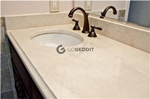 Crema Marfil Marble Bathroom Single Vanity Top
