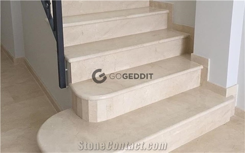 Crema Marfil Marble Stair Steps & Risers