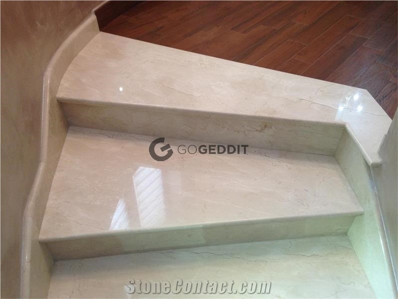 Crema Marfil Marble Stairs