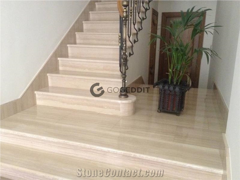 Crema Marfil Marble Stairs