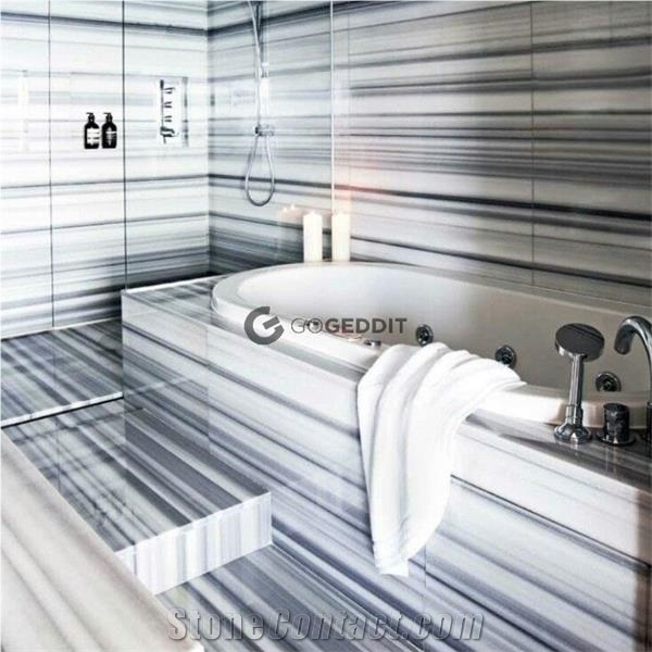 Marmara Equator Zebra Marmara Marble Bathroom Tile from China