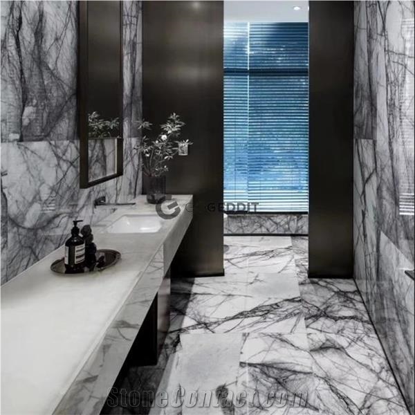 Milas Lilac New York White Marble Bathroom Tiles