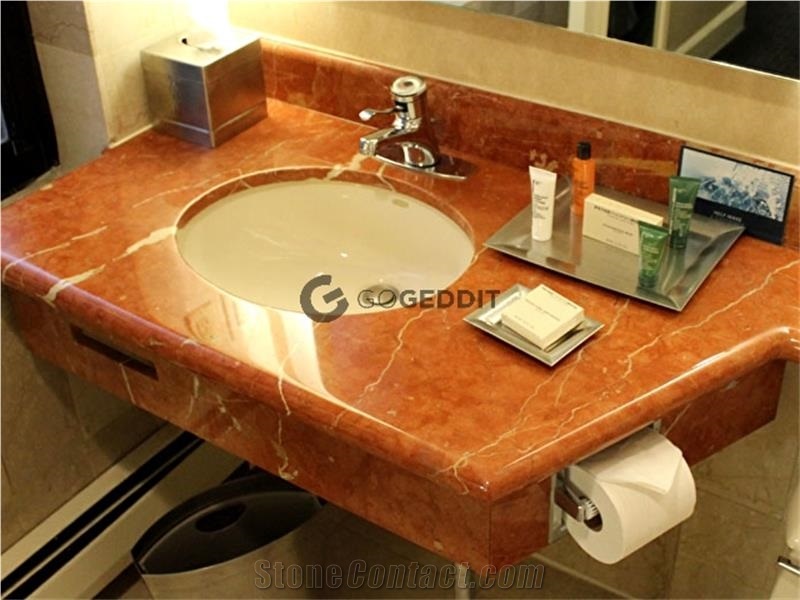 Rosso Alicante Red Marble Bathroom Vanity Top