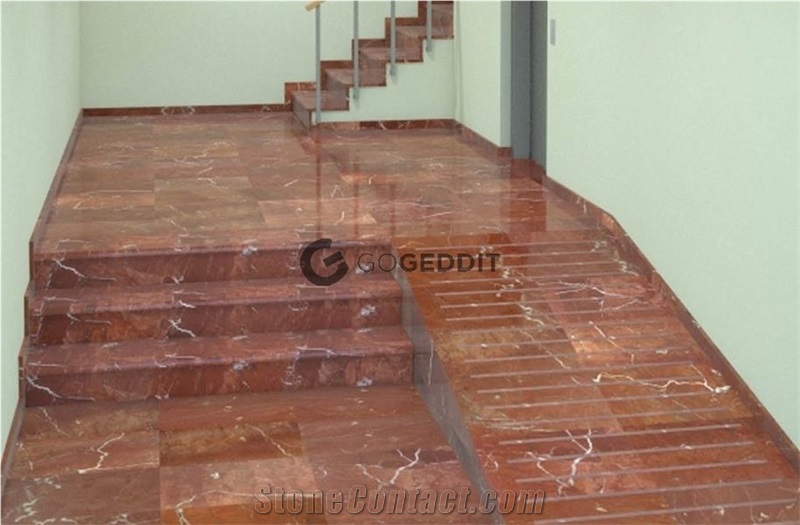 Carreaux de marbre rouge d'Alicante - Sol élégant et durable