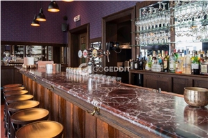 Rosso Levanto Marble Bar Top