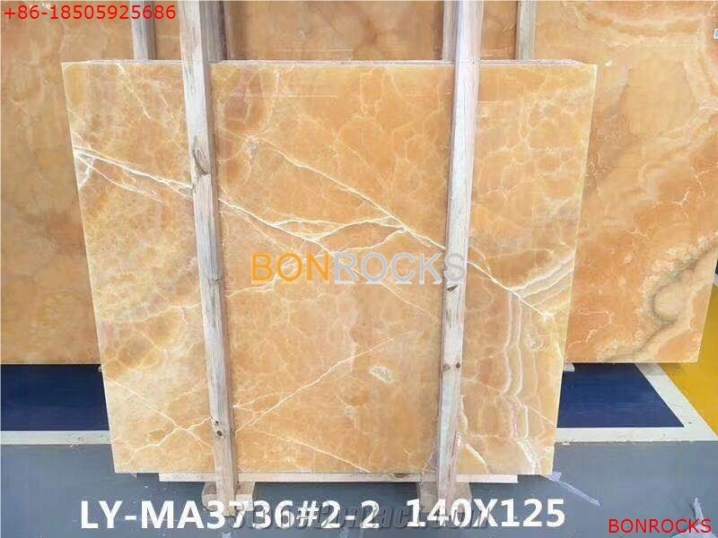 High Quality Orange Onyx Slabs Used for Countertop