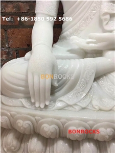 White Jade Onyx Buddha Statue
