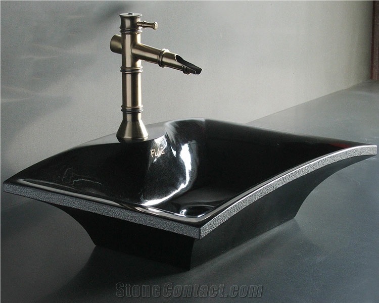 Black Color Oval Stone Wash Sink & Basins