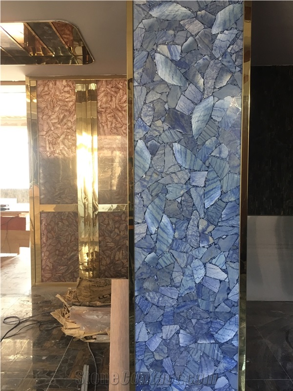 Blue Azul Macauba Jade Stone Walling Tiles