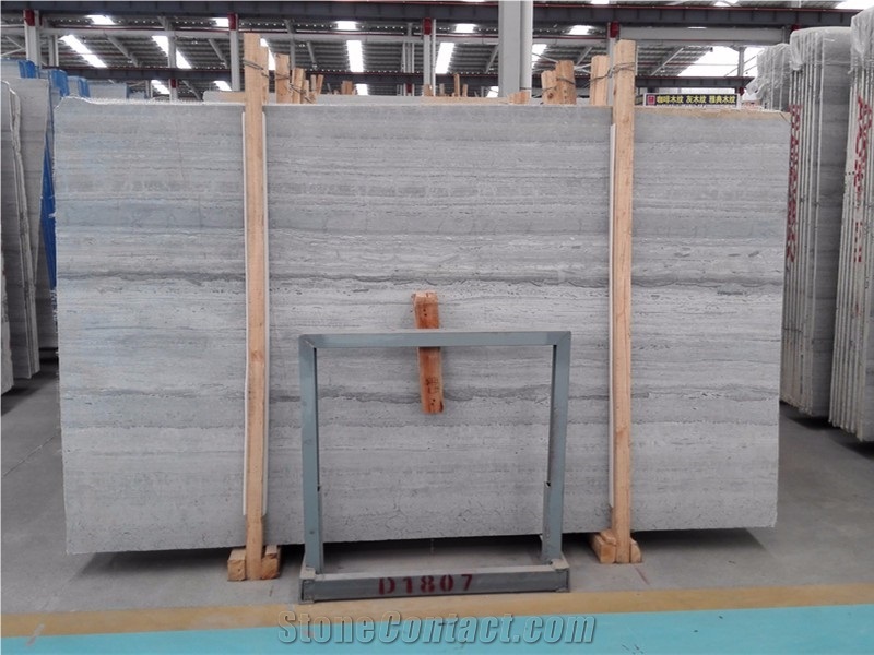 China Blue Wood Vein Marble Slabs For Wall Tiles