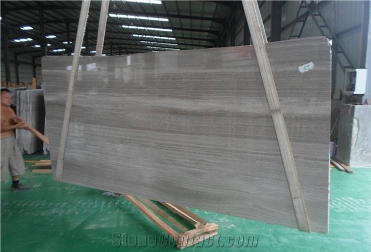 China Crystal White Wooden Marble Slabs